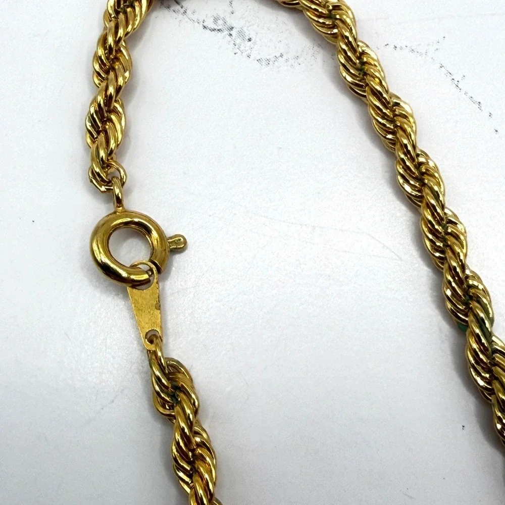 Vintage‎ Gold Tone Rope Chain Necklace 24